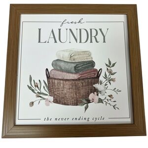 Rustic Brown Framed Laundry Room Art
